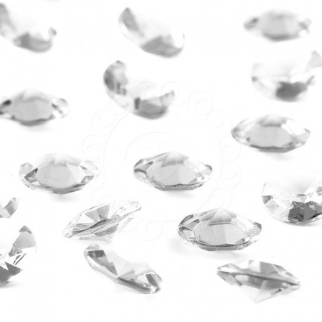 Diamentowe konfetti 12 mm (kryształowe) - 100 szt.