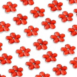 Cyrkonie kwiatki 8 mm (czerwone) - 80 szt.