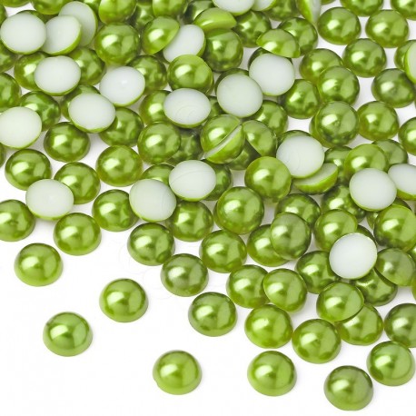 Półperełki okrągłe 10 mm (zielony) - 2000 szt.