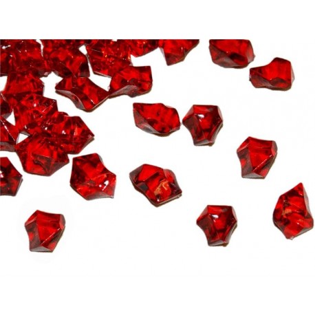 Lód akrylowy, duży 2,3 x 1,8 cm (czerwony) - 190 szt.